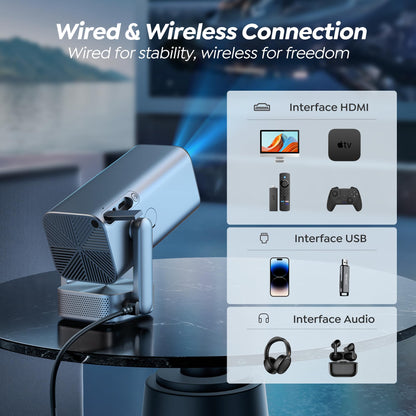 [270°Adjustable Stand/Electric Focus/600ANSI]Mini-Projector with WiFi and Bluetooth, Native 1080P 4K Portable Outdoor Movie Projector, Auto Vertical Keystone, TOPTRO Smart Proyector for Phone/TV Stick