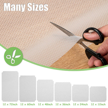 AMZABBY Wire Shelf Liner 12x197'' Clear Shelf Liner Kitchen,Cabinets,Drawer Liner, Cupboard, Under Sink, Pantry,Non-Adhesive Liner,Stain-Proof Shelf,1.2mm Thicken/Waterproof/Anti-Slip Liners