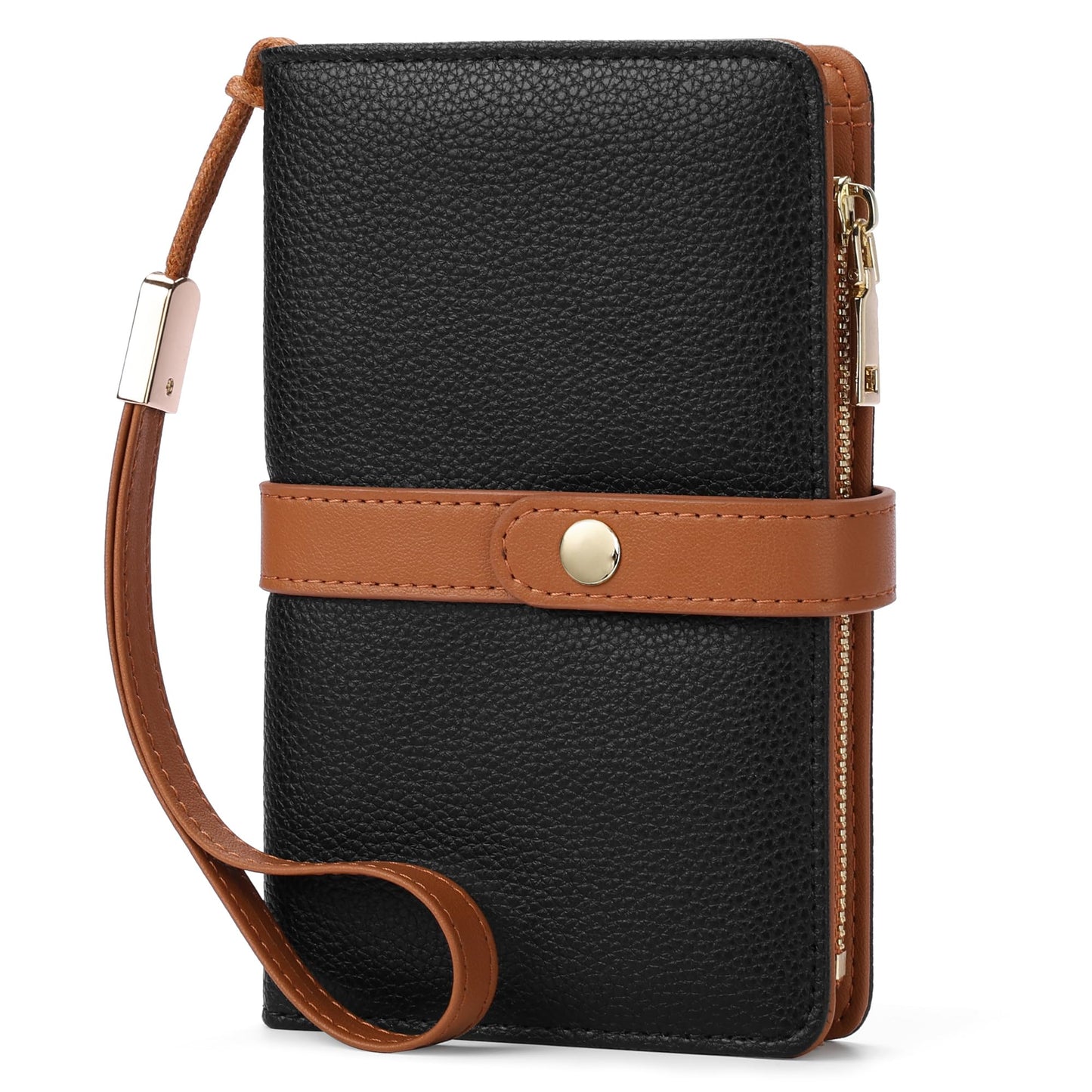 Small Wallet Women RFID Blocking Vegan Leather Slim Thin Bifold Credit Card Wallet Passport Holder Ladies Travel Wallet Mini Purse with Zipper Pocket
