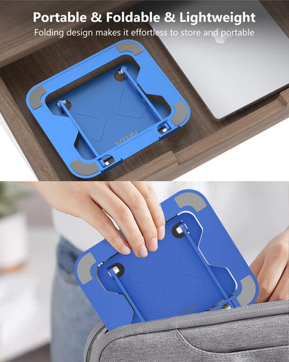 NTMY Adjustable Laptop Stand for Desk,Foldable Laptop Stand,Ergonomic Laptop Riser for MacBook Air Pro, Dell XPS, Acer,Lenovo,HP(10-16'')-Glacier Blue