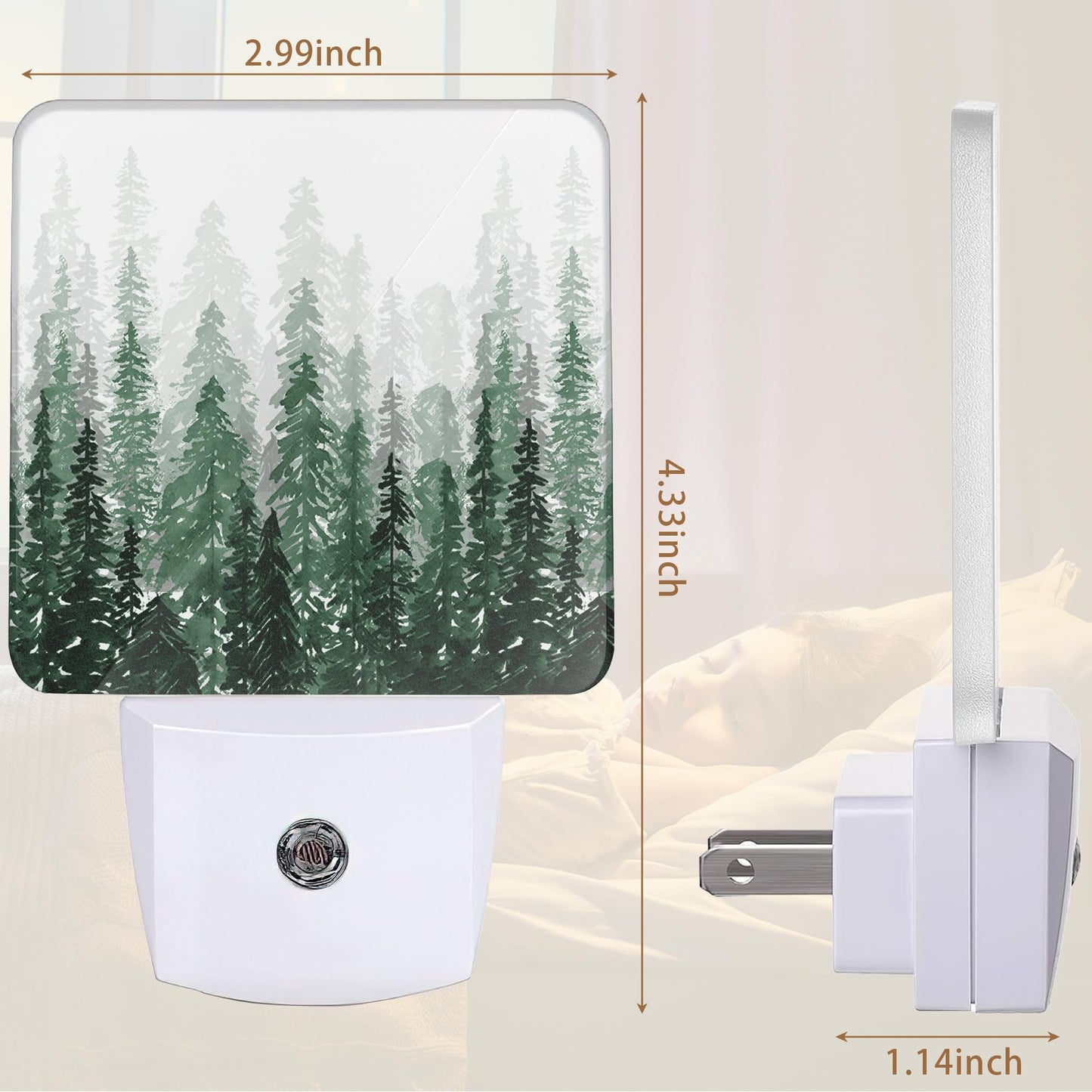YASHILAIYA Forest Night Light,Christmas Tree Night Lights Plug into Wall Night Lights for Boys Girls Gifts for Stairway Hallway Bedroom 0.5W Nightlight