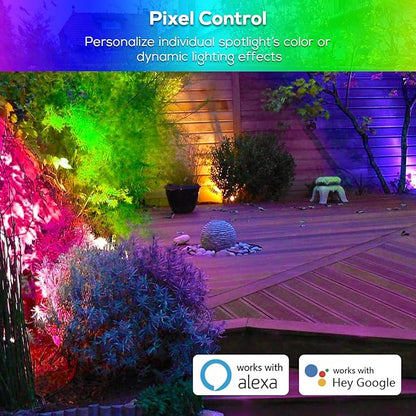 ZYAN 16 Pack Smart Landscape Lights, Color Changing, Compatible with Alexa（2 * 8 Pack）