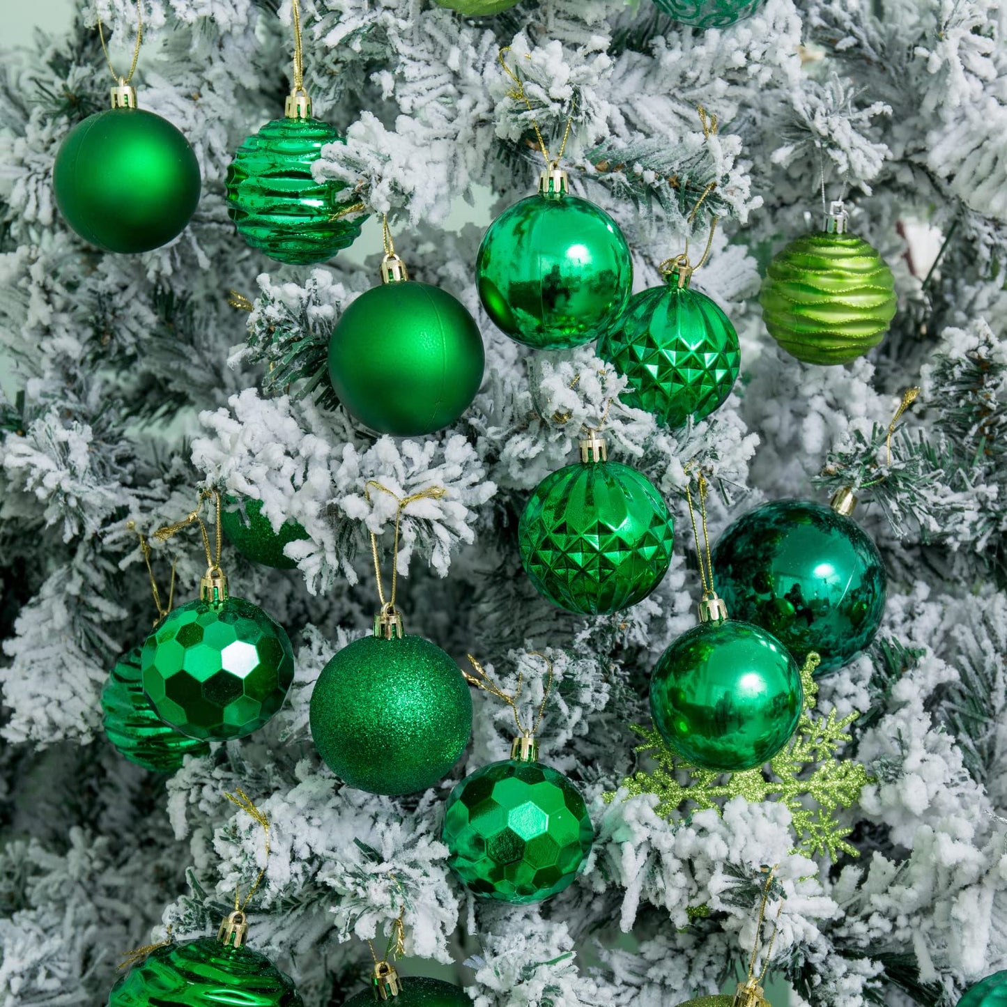 XmasExp 60mm/2.36" Christmas Ball Ornaments Shatterproof Christmas Ornaments Set Decorations for Xmas Tree Balls - 24ct (2.36'', Green)
