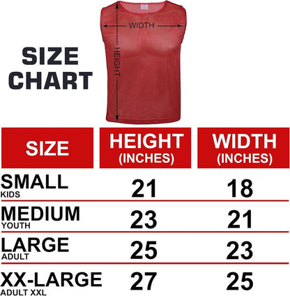 Athllete 12 Pcs Duramesh Pinnies | Numbered Scrimmage Vests for Kids & Adults Soccer