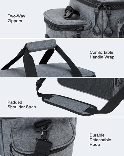 Gonex Fishing Tackle Bags for Saltwater & Freshwater, Fishing Gear Storage Bag with Water Resistant Bottom Suitable for 3600 3700 Size Tackle Box (Grey)