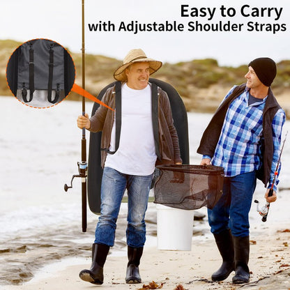 Xproutdoor Fishing Float Tube with Adjustable Backpack Straps, Storage Pockets, Fish Ruler, Fly Fishing Boat with Pump, Oar, Rod Holder and, Fins