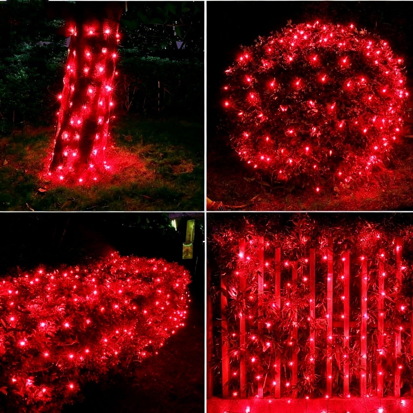 Efunly LED Christmas Net Lights for Bushes Outdoor,100 LED 5ftx5ft Waterproof 8 Modes Connectable Mesh Lights for Bushes,Garden,Yard,Trunk,Outdoor Christmas Decorations