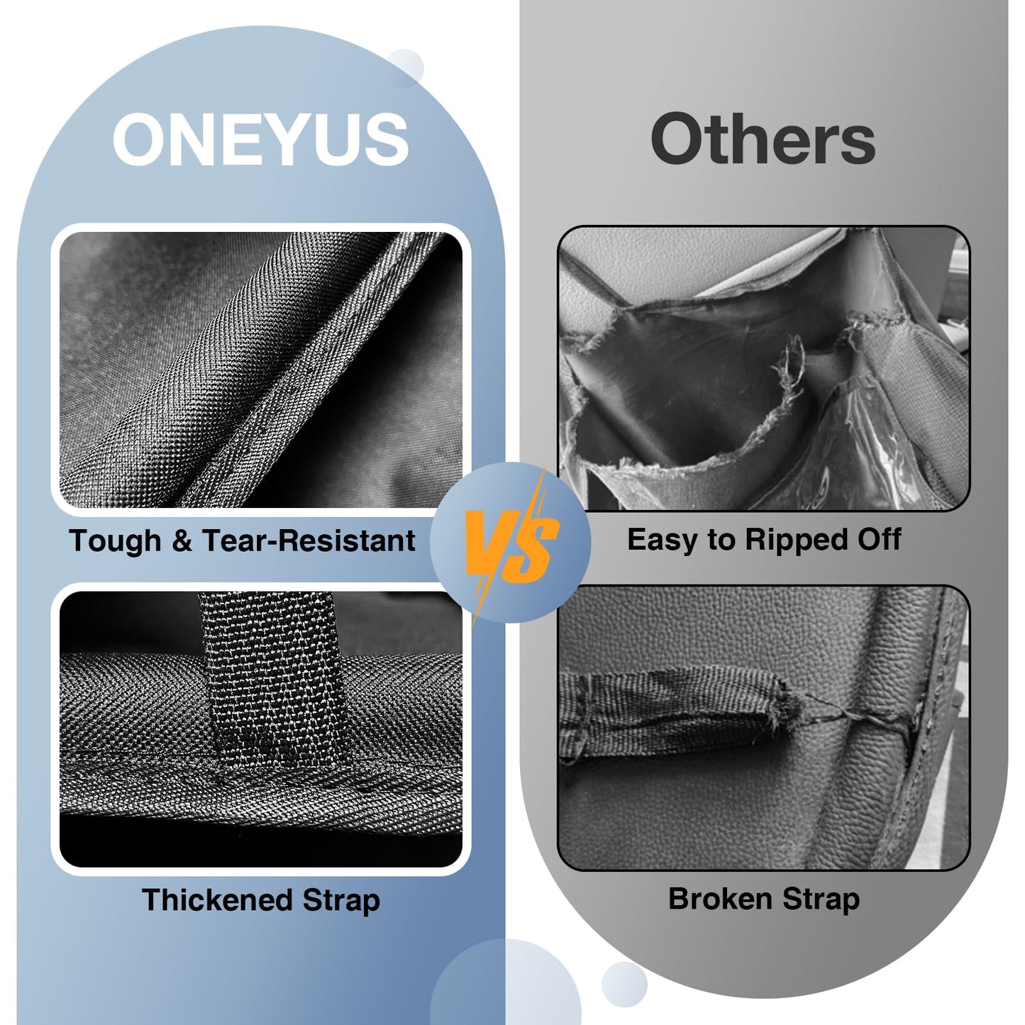 Oneyus Car Backseat Organizer with Table Tray(2-Pack) 9 Storage Pockets Backseat Car Organizer and storage with Tablet Holder, Kick Mats Back Seat Cover for Kids family Road Trip Essentials Travel