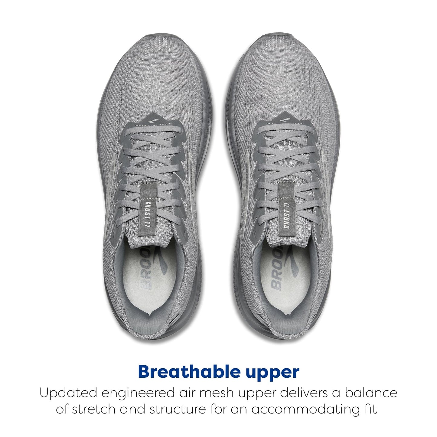 Brooks Men’s Ghost 17 Neutral Running Shoe - Primer Gray/Oyster Mushroom - 9 Medium