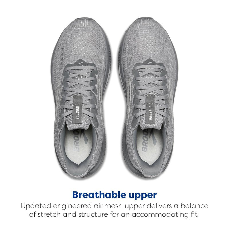 Brooks Men’s Ghost 17 Neutral Running Shoe - Primer Gray/Oyster Mushroom - 8.5 Medium