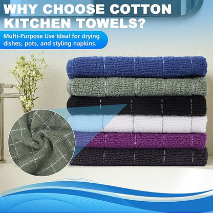 6 Pack 100% Cotton Wash Cloth, 12x12 Inch Highly Absorbent and Soft Feel