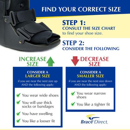 Brace Direct Air CAM Walker Boot for Foot and Ankle Fractures Sprains and Post Surgical Recovery - Lightweight Short Orthopedic Boot (US SHOE: Men 11-12.5 Women 12-13.5)