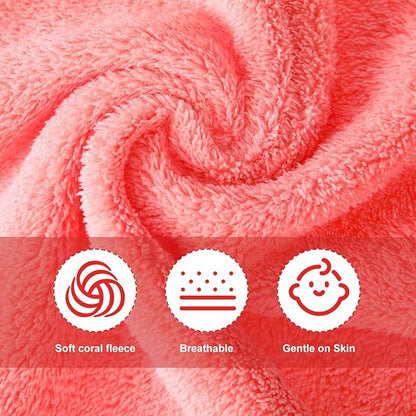 Syhood 12 Pieces Face Wash Cloth 12 x 12 in Makeup Remover Cloths Towel Coral