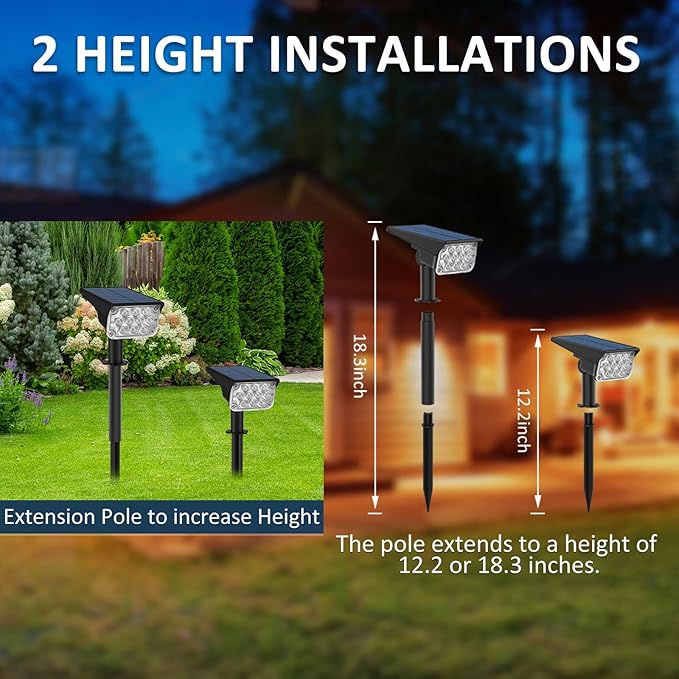 T-SUNUS Green Solar Spot Lights Outdoor Christmas Waterproof IP65 Landscape Spotlights 2 Modes Dusk to Dawn for Tree Pond Patio Garage St. Patrick's Day Statue Graveyard Garden Flag Halloween 4 Pack
