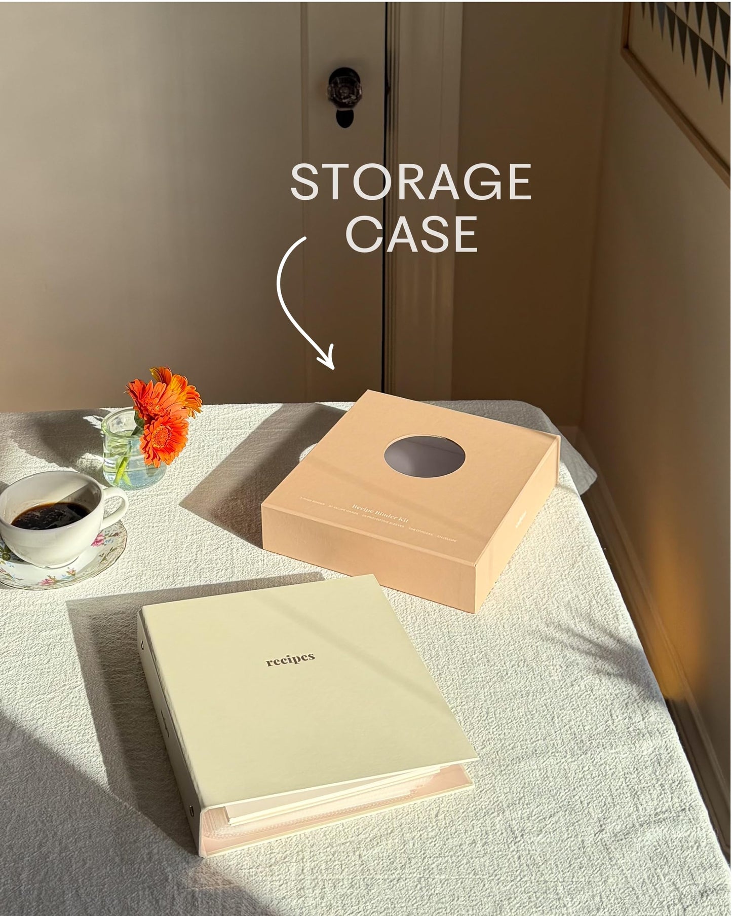 Kunitsa Co. Recipe Binder – Kitchen Recipe Organizer with Protective Sleeves – Recipe Holder for Kitchen Storage, Cappuccino