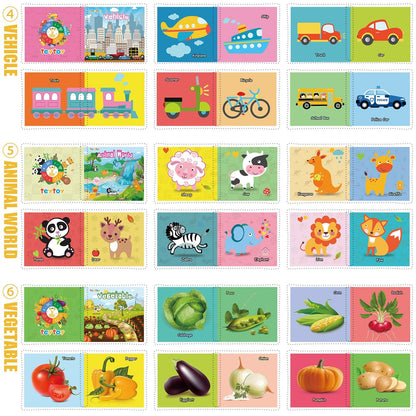 My First Soft Book,teytoy Nontoxic Fabric Baby Cloth Activity Crinkle Soft Books for Infants Boys and Girls Early Educational Toys (Pack of 12)