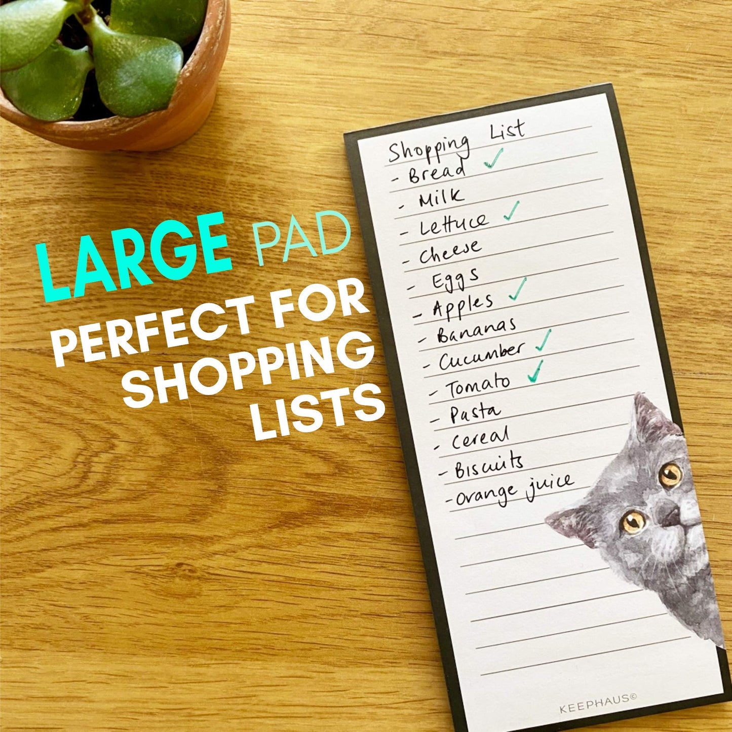 Curious Cats Magnetic To Do List Notepads (3 Pack); Grocery Shopping List Magnet Pad for Fridge; Magnetic Paper Pad for Reminders, Memo Pad and Scratch Pad; Cute Cat Designs | 50 Sheets per Note Pad