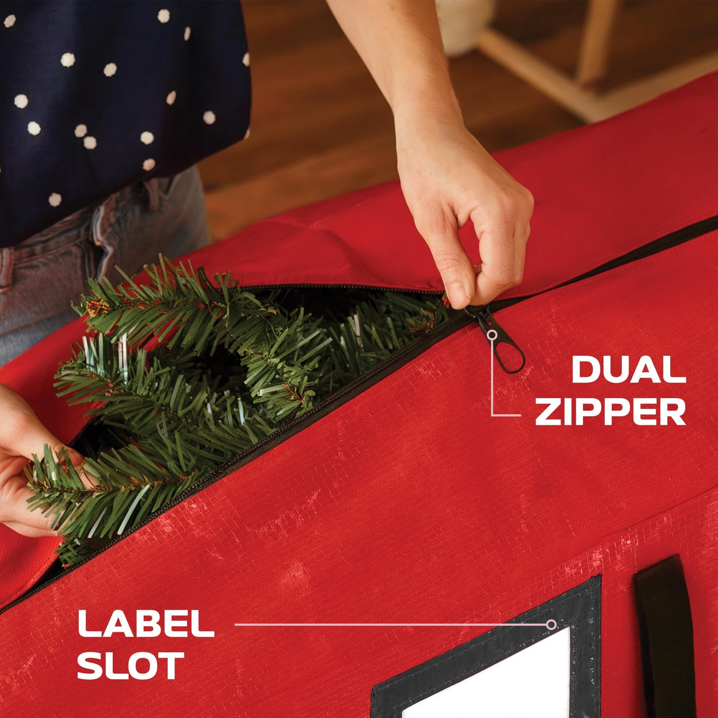 Large Christmas Tree Storage Bag – 9 Ft Artificial Christmas Tree Bag - Durable Heavy-Duty Waterproof Material with Strong Reinforced Handles, Full-Length Zipper for Easy Access, Xmas Tree Storage Box