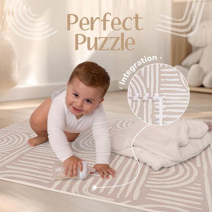 Baby Play Mat – Premium Foam Playmat for Babies & Toddlers, 67" x 48", Neutral Modern Look, Easy-Clean & Non-Toxic, Decor-Friendly Baby Floor Play Mat for Any Room. Co-Toddlery