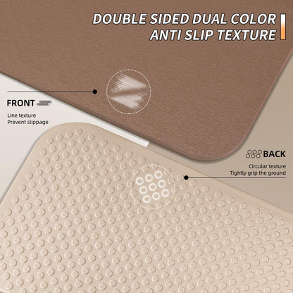 PAIDU Foldable Fitness Yoga Mat | 2/5" (10MM) Extra Thick | SGS Certified Non-Slip TPE | 76x26" Extra Long-Wide | Portable & Easy Store | for Yoga, Pilates, Home Gym & Full-Body Workouts (Brown + apricot)