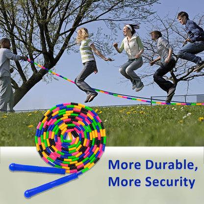 Double Dutch Jump Rope 16 Ft 2 Pack, Long Jump Rope for Kids Adults, Skipping Rope Soft Beaded Multiperson