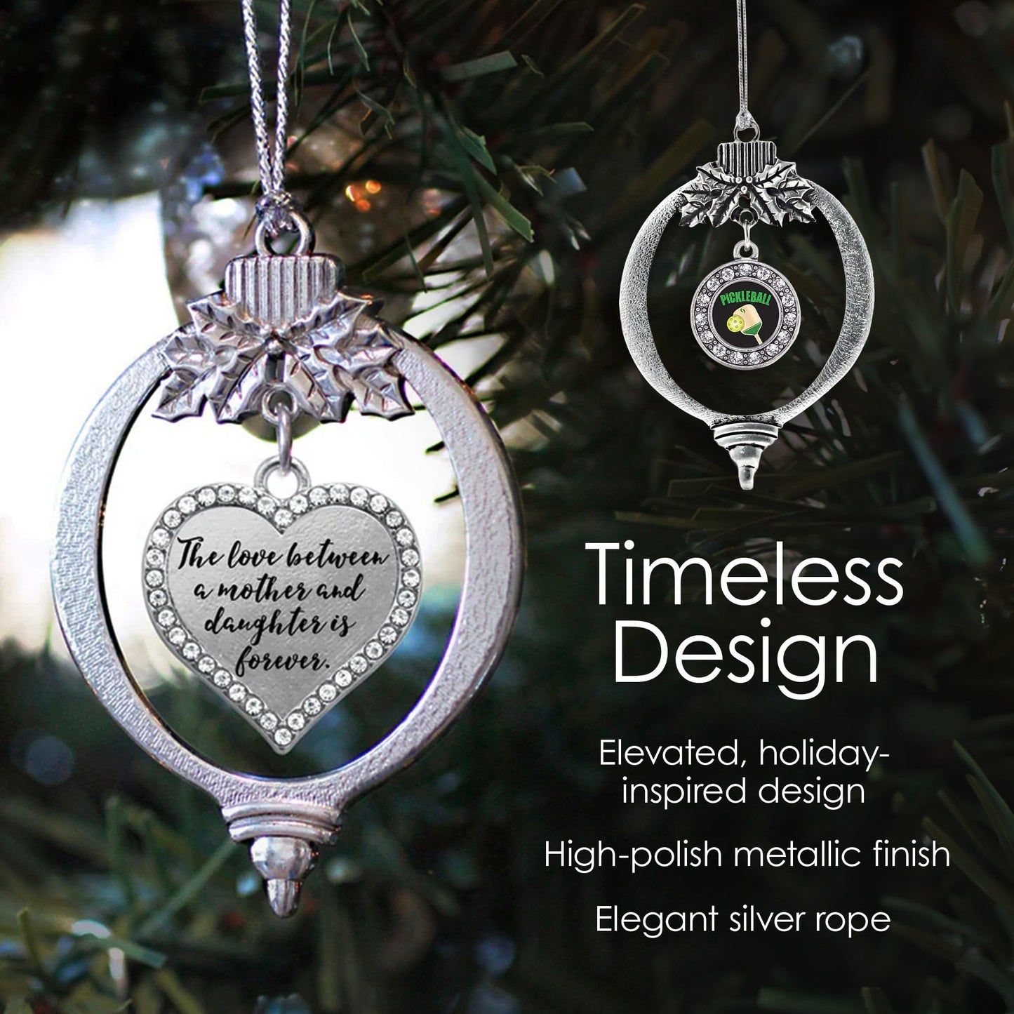 Inspired Silver - Green Frog - Silver Christmas Ornament - Unique Charm Christmas Tree Ornament - Holiday Hanging Decoration