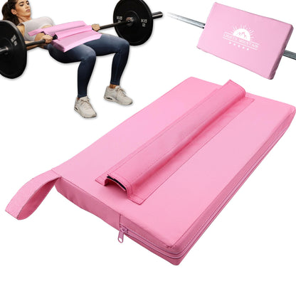 Lights Mountain Square Hip-Thrust Pad Protective Extra Thick Foam pad for Barbell Weightlifting Hip Thrusts and Glute Bridges Workouts Home Gym Equipment (Pink)