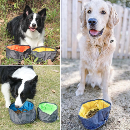 LumoLeaf Collapsible Dog Travel Bowl, 8 Cups Large Lightweight Foldable Bowl, Water and Food Bowls for Pets Dogs Cats with Zipper