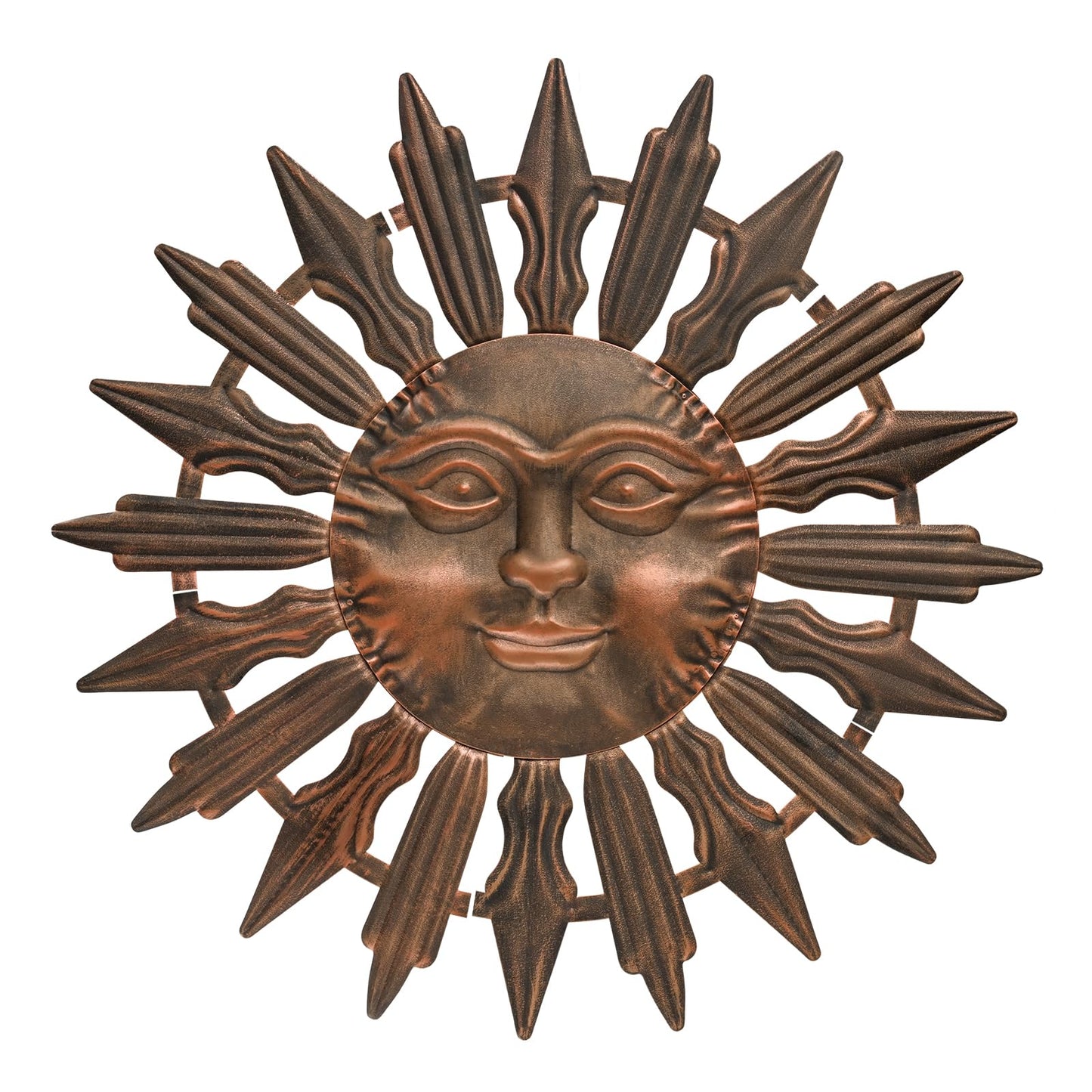 VESTCDF Metal Sun Wall Art Decor Outdoor Metal Wall Art Sun Outdoor,Large Wall Decorations for Garden, Sun Wall Art Metal Sun Face Art(Brown)