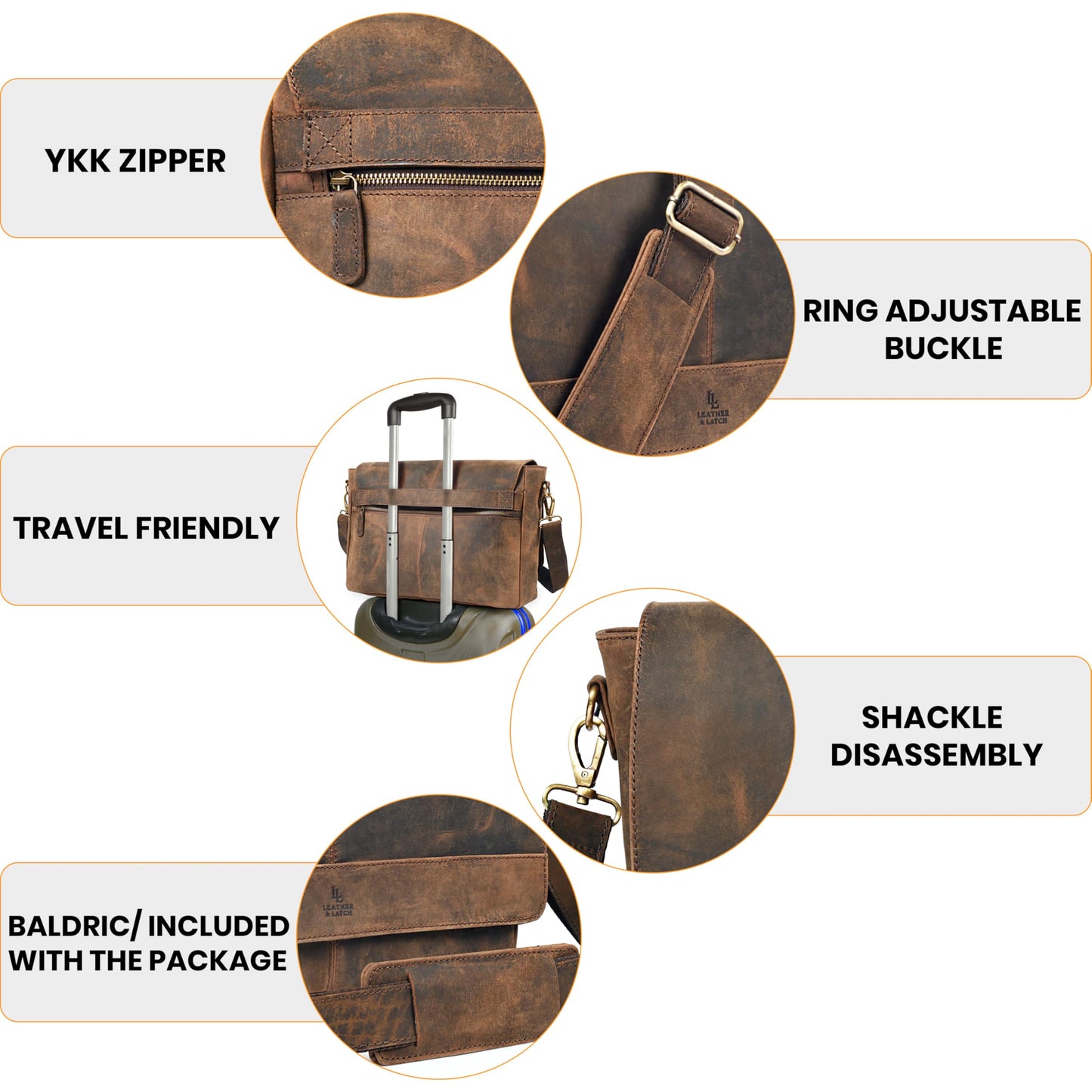 Genuine Leather Handmade Laptop Messenger Bag-16 Inch Satchel - Brown Shoulder Bag for Men & Women, Crossbody Work Bag for Travel, Office, and Daily Use
