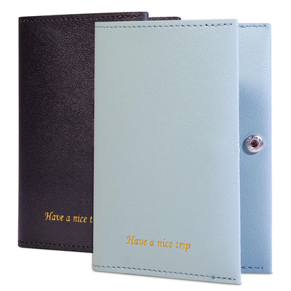 Passport Holder for Travel Passport Wallet Cover Case for Women, Travel Wallet Essentials for Men and Family. Blue & Black
