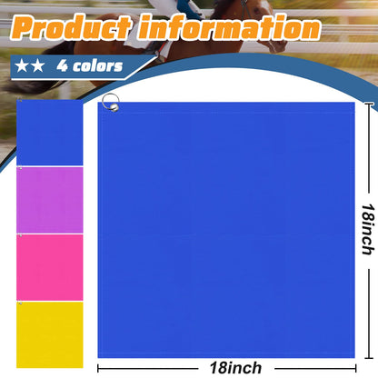 Equestrian Training Flag 4 Pieces Equestrian Training Equipment Nylon Flag with Flagpole(Yellow, Pink, Purple, Dark Blue)