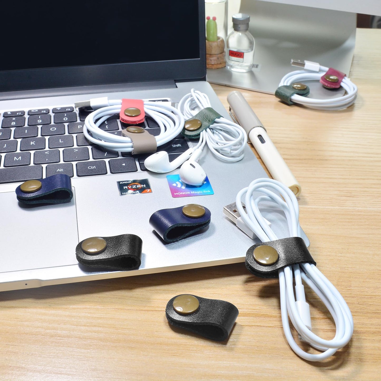 CAILLU Cord Organizer,Cord Keeper,Cable Organizer USB Holder,Cable Straps,Earbud case,wrap Headphone,Headset Winder,Earphone Clips Ties,Stocking Stuffers for Men Gifts