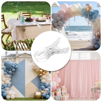 PUGPIU 12 Pack Balloon Arch Clips for Backdrop | Plastic Transparent Spring Clamps | 3.5 Inch Heavy Duty Clip for Backdrop Stand | Birthday Wedding Decoration | Photography Studio | Crafts | Clothing
