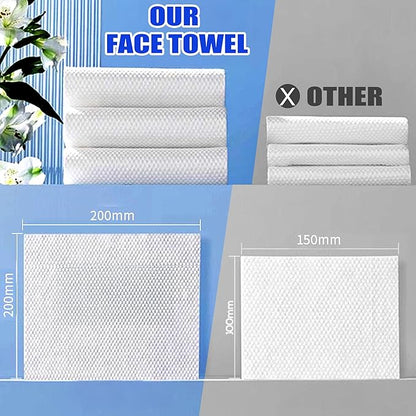 200 Count Disposable Face Towel, Dual-Textured Clean Wipes – Dry/Wet Use