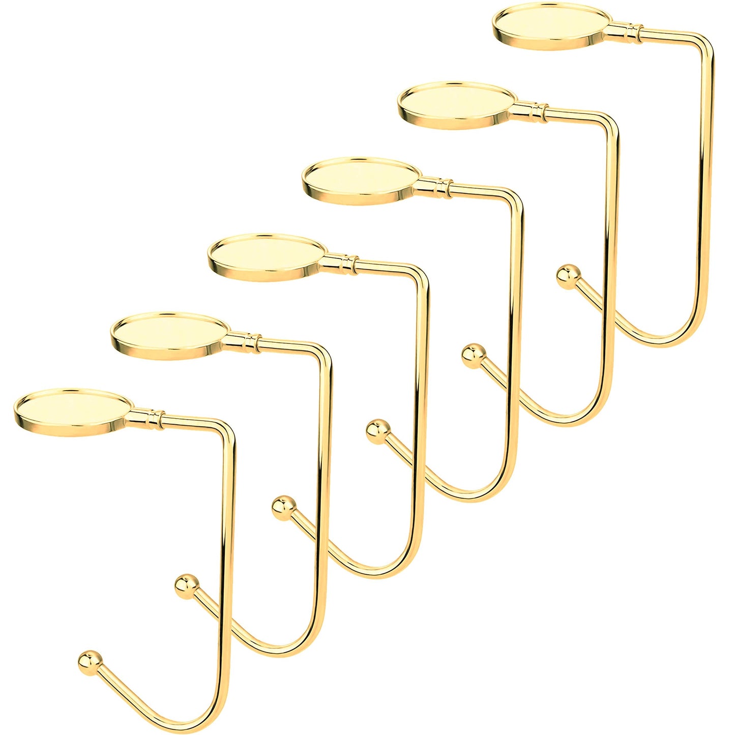 Komotu Christmas Stocking Holder for Mantle - 6 Pack Non-Slip Stocking Mantel Holders Hooks Hanger for Christmas Xmas Fireplace and Party Decoration (Gold)