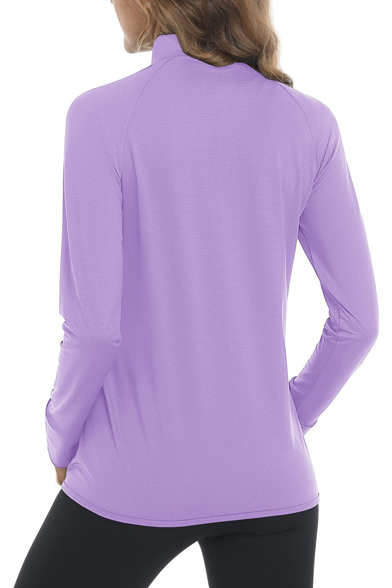MAGCOMSEN Women's Hiking Jacket Lightweight Long Sleeve UPF 50+ Sun Protection Shirt Breathable SPF Shirts with Thumb Holes Light Purple S