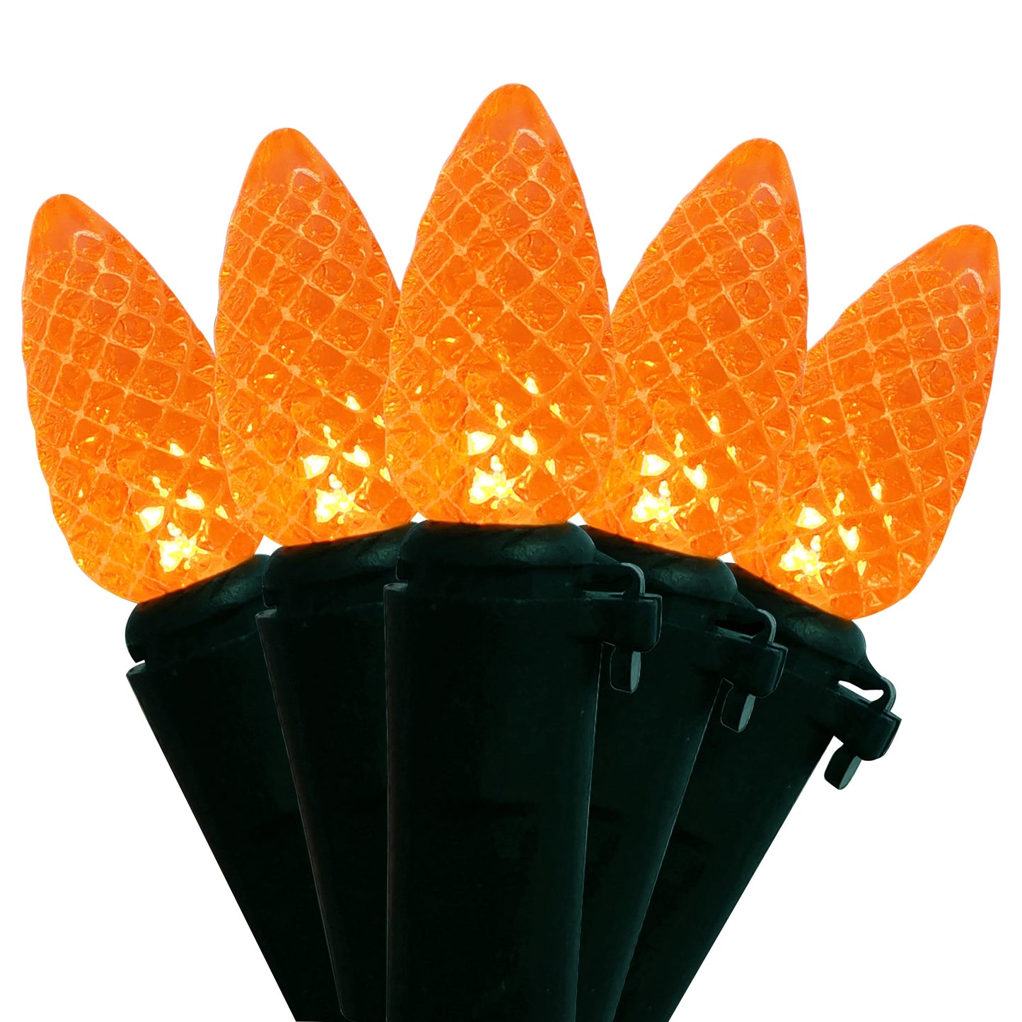 MXTCLM Orange C3 Halloween String Lights 50LED Strawberry 18ft Waterproof Black Wire Lights for Outdoor Indoor Garden Yard Home Halloween Party Decoration(Orange)