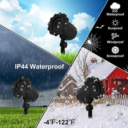 Treela Halloween Projector Lights Outdoor Cute Ghost Lights Decoration Dynamic Outside Indoor LED Landscape Lamp for Holiday Garden Supplies