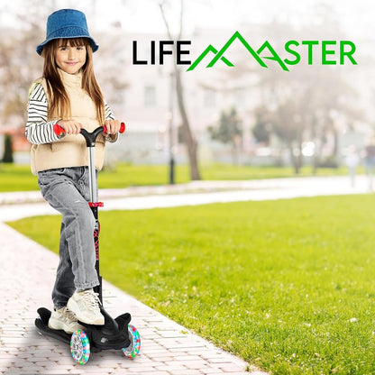3 Wheel Scooter for Kids - Foldable Seat, Adjustable Handlebar, LED Wheels | Indoor & Outdoor Use, Ages 2+