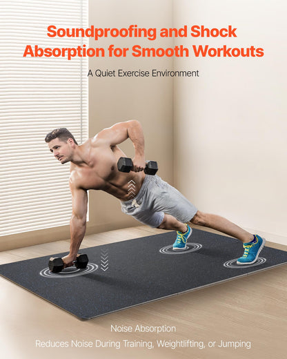 VEVOR 0.56Inch 48sq.ft 12 Tiles Gym Flooring for Home Gym, Rubber Top with High Density EVA Foam, 25 x 25In Gym Floor Exercise Equipment Mats, Interlocking Gym Mats, Puzzle Workout Mats, Black & Blue