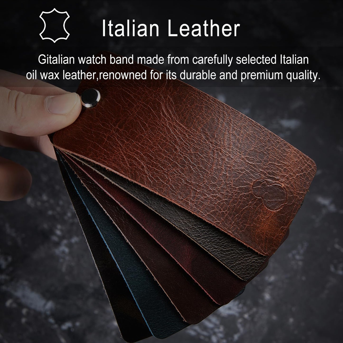 Gitalian Leather Band Compatible with Apple Watch Ultra3/2/1 Band 49mm 46mm 45mm 44mm 42mm for Men, Genuine Leather Replacement Strap for iWatch Series 10 9 8 7 6 5 SE2, Oil Brown