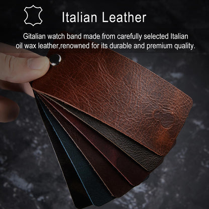 Gitalian Leather Band Compatible with Apple Watch Ultra3/2/1 Band 49mm 46mm 45mm 44mm 42mm for Men, Genuine Leather Replacement Strap for iWatch Series 10 9 8 7 6 5 SE2, Oil Brown