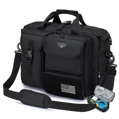 Stypos Tactical Messenger Bag, 14 Inch Tactical Briefcase for Man Military Laptop Bag Messenger Shoulder Bag Flight Bags for Pilots Black
