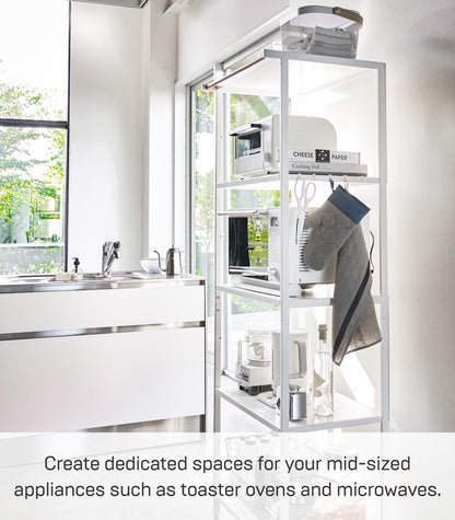 Yamazaki Home Kitchen Appliance 3 tier Storage Rack-Standing Organizer Shelves, One Size, Black