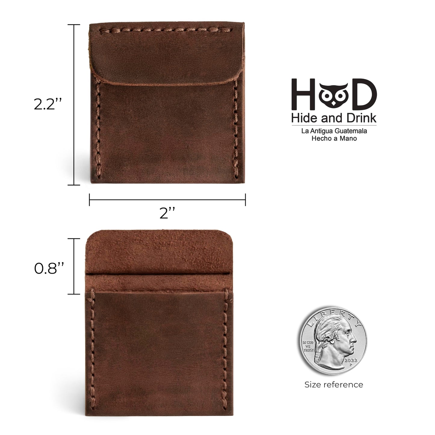 Hide & Drink Full Grain Leather Wedding Ring Box, Engagement Rings Case, Pouch Organizer for Jewelry, Travel, Mens Holder, Small Bearer, Mini Display Cabinet, Slim Storage Boxes, Proposal Ceremony