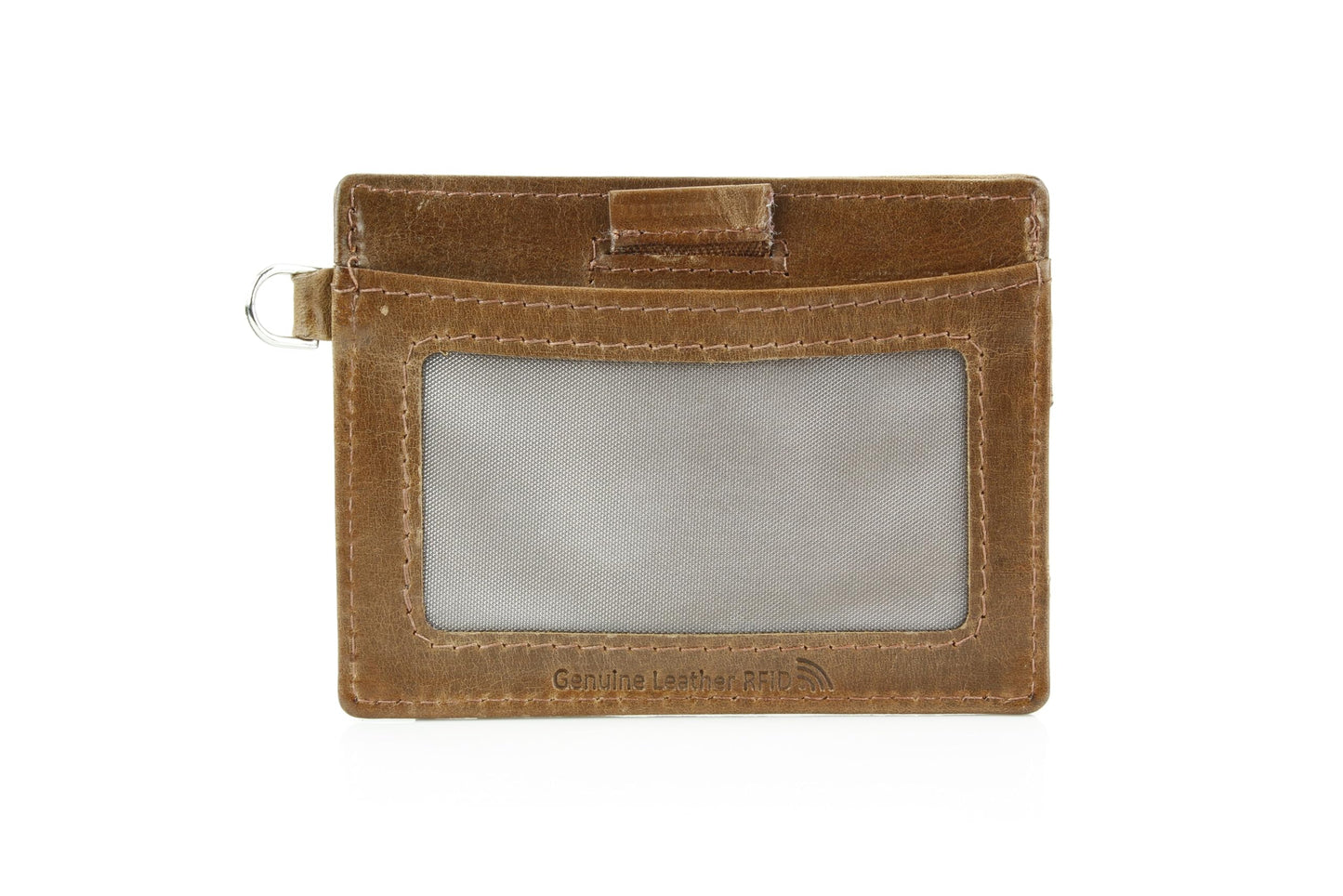 American Bison Embossed Floral Wristlet Wallet for Women – Small ID Card Holder with Credit Card Slots & Pull Tab Organizer – Compact Leather Wrist Strap Clutch (Tan)