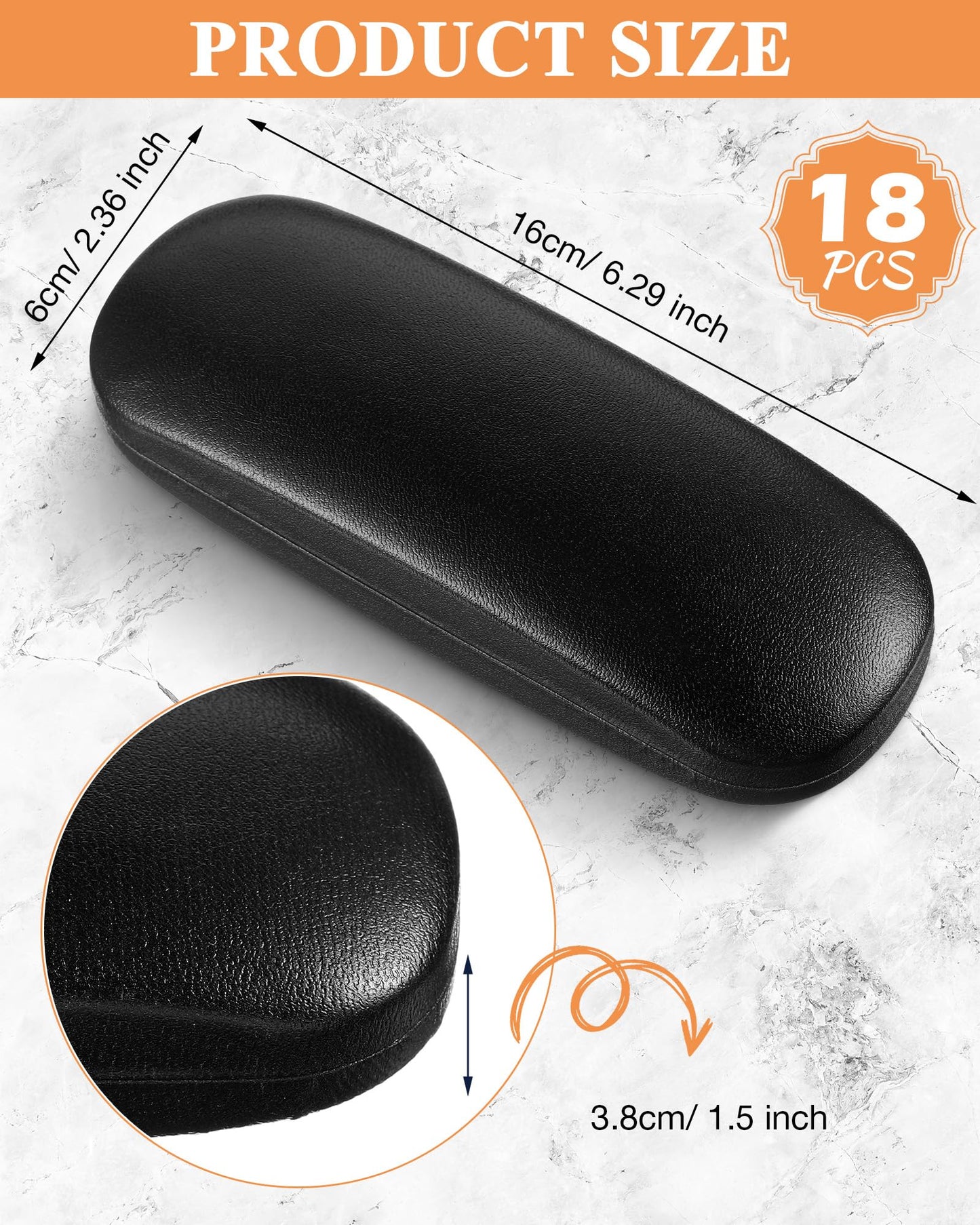 Flutesan 18 Pieces Hard Shell Sunglasses Case Eyeglasses Cases Pocket Glasses Box with Cleaning Cloth (Black)