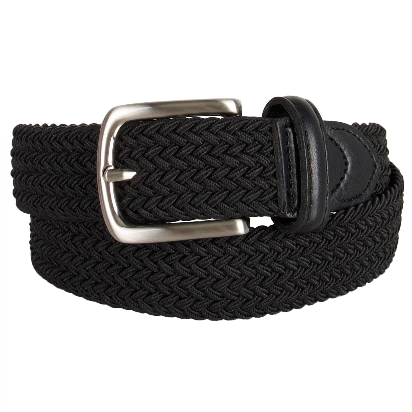 Dockers Big Boys Dockers Big Boys' Braided Elastic-web Stretch Belt, Black, Large
