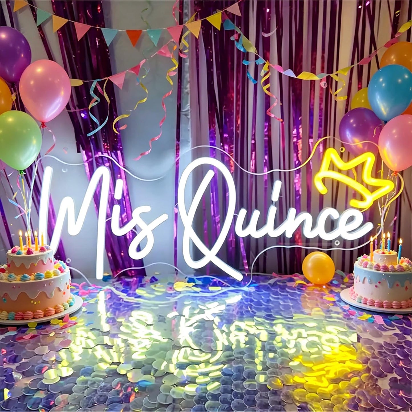 Mis Quince Neon Sign, USB Pink Neon Lights for Wall Decor LED Night Light Signs Birthday Party Bedroom Living Room Christmas Business Decorations Girl Boy Gift